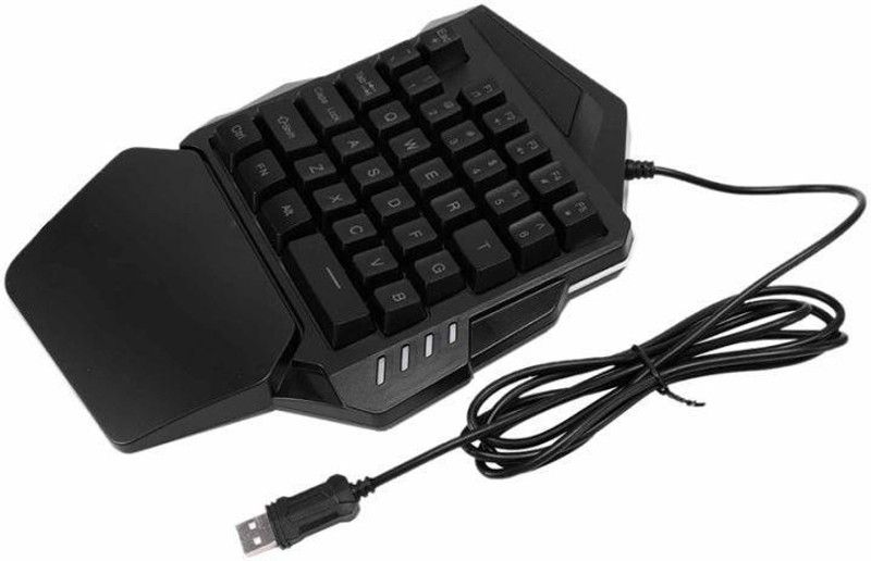 GAMER V100 Wired Keyboard Gaming Keypad With LED Color Backlight 35 Keys One-handed Keyboard Wired USB Gaming Keyboard  (Black)