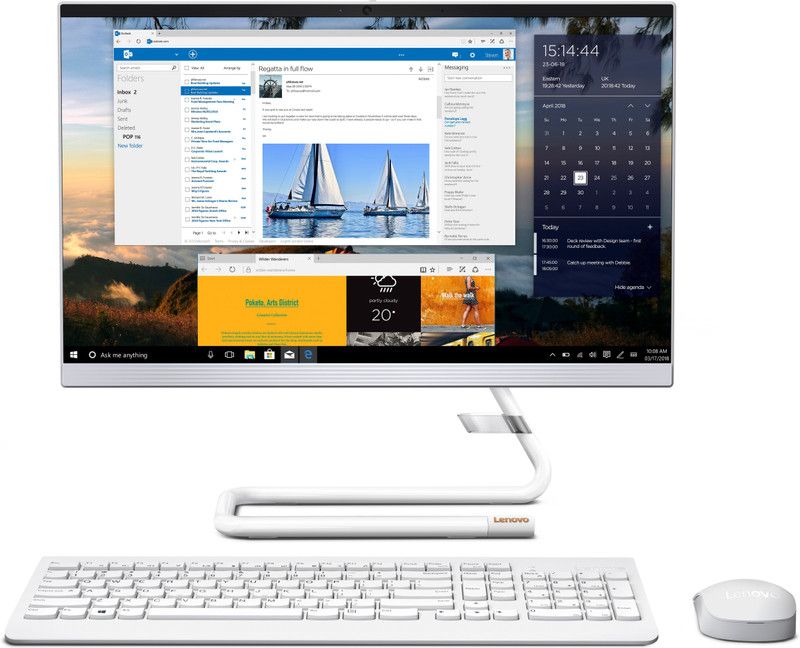 Lenovo Ideacentre Ryzen 3 Dual Core (8 GB DDR4/1 TB/256 GB SSD/Windows 10 Home/21.5 Inch Screen/Ideacentre AIO 3 22ADA05) with MS Office  (Foggy White, 5.24 kg)