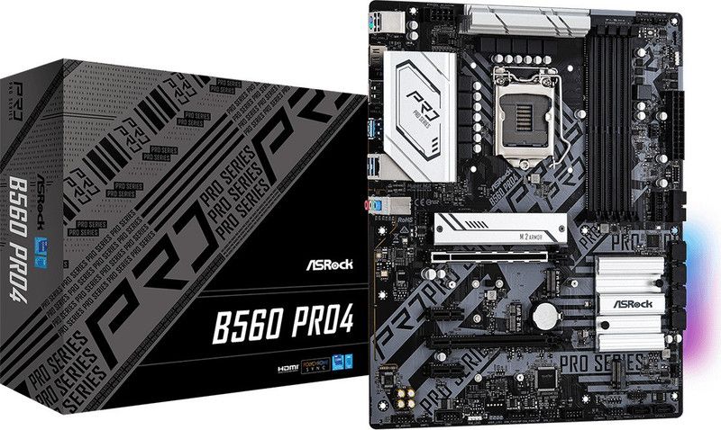 ASRock B560 Pro4 Intel 11th Gen DDR4 LGA1200 Motherboard
