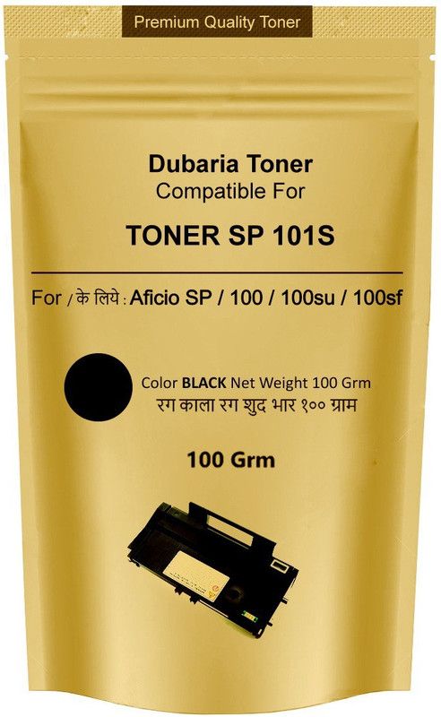 Dubaria Toner Powder Pouch Compatible For Use In Ricoh SP 100, SP 200, SP 300, SP 3400, SP 3510 Printers & Toners - 100 Grams Pouch Black Ink Toner