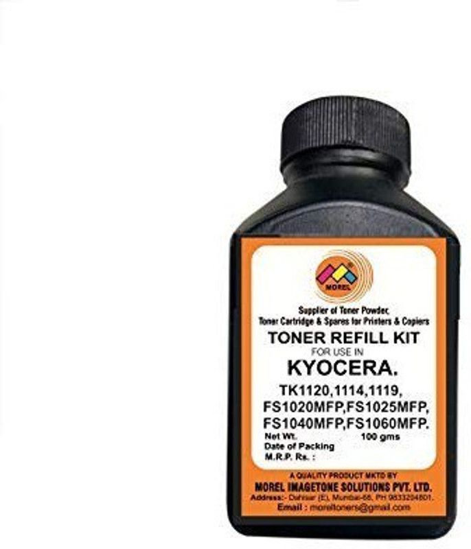MOREL Toner Powder Bottle TK1114 for use in KYOCERA TASKALFA 1020 1024 / 1035 1120 / 2035 Printer Pack of 1 Black Ink Toner