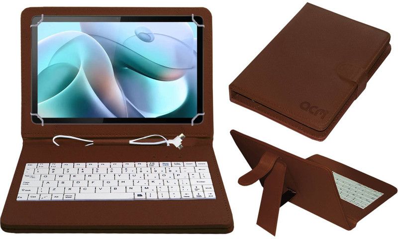 ACM Keyboard Case for Motorola Tab G70 Lte  (Brown, Cases with Holder)