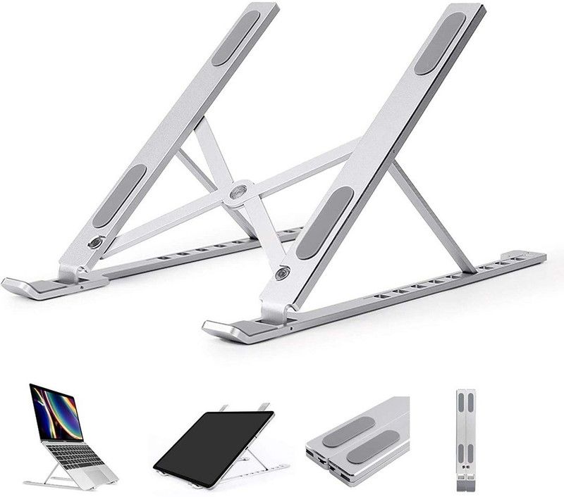 Point Zero Laptops and Tablets Aluminium Laptop Stand for Table, Laptop Holder for Bed & Table Adjustable Laptop Stand