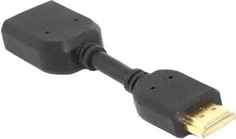 Mak World HDMI Cable 0.1 m HDMI Male to Female Extension Extender Cable Ideal for TV Stick etc  (Compatible with TV, Laptop or PC. etc, Black, One Cable)