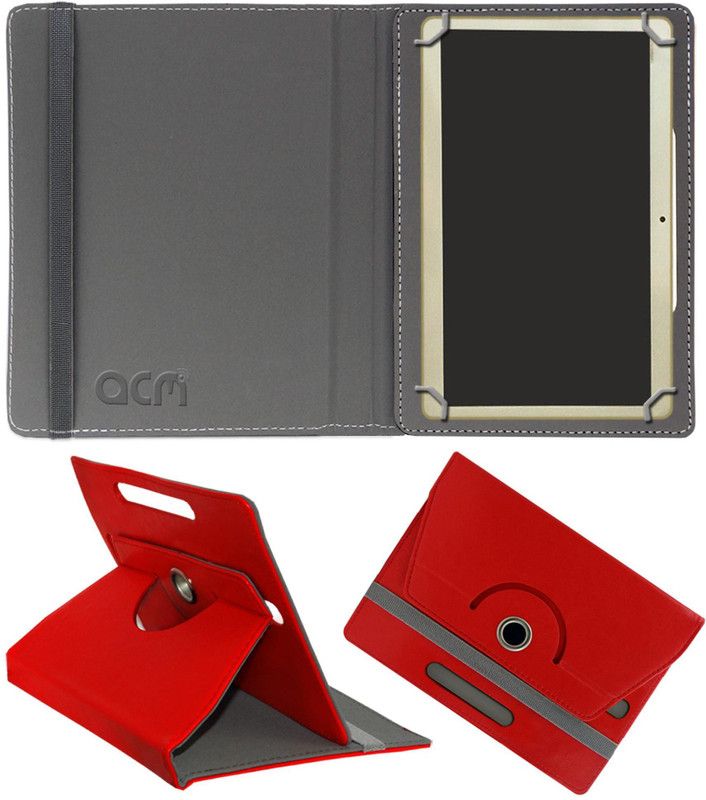 ACM Flip Cover for Nxi Fabtab Mega 10.1 4g  (Red, Cases with Holder)