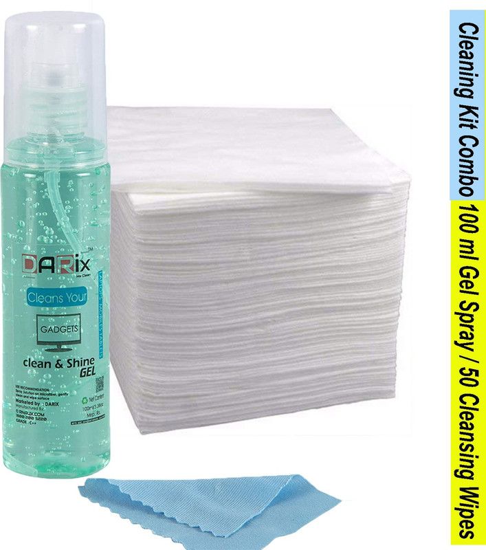 Piru Multipurpose All-in-One Cleanig Kit 1 Cleaning Spray 100ml and 50 Cleaning Wipes for Computers, Gaming, Laptops, Mobiles  (New-1 Liquid / 50 wipes)
