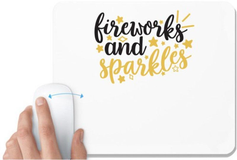 UDNAG White Mousepad 'fireworks | Fireworks and sparkles' for Computer / PC / Laptop [230 x 200 x 5mm] Mousepad  (White)