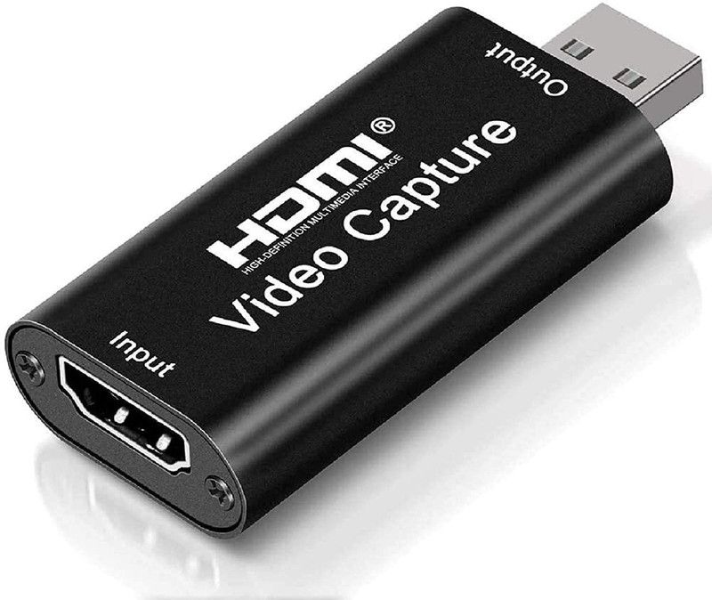 REC Trade HDMI to USB 2.0 Video Capture Card, 4k HDMI to USB 2.0 Video Capture for Live Streaming, Game Streaming, Broadcasting, DSLR Recording (RTT-VID-0130) HDMI Connector  (Black)