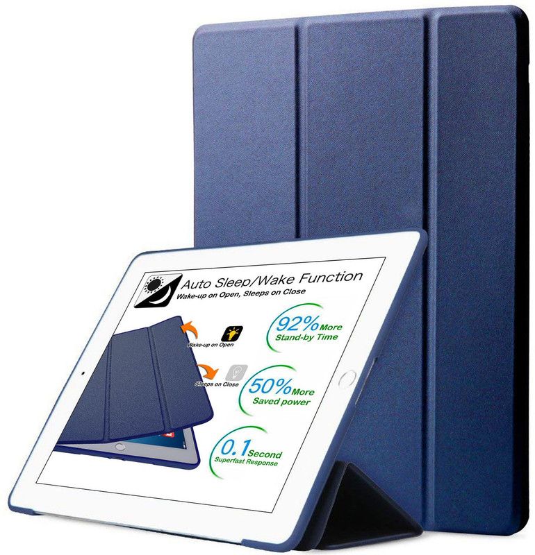 DuraSafe Cases Front & Back Case for iPad 9.7 Inch 2014 Air 2nd Generation [ Air 2 ] Smart Auto Sleep/Wake with Honeycomb TPU Cover  (Blue, Shock Proof, Pack of: 1)