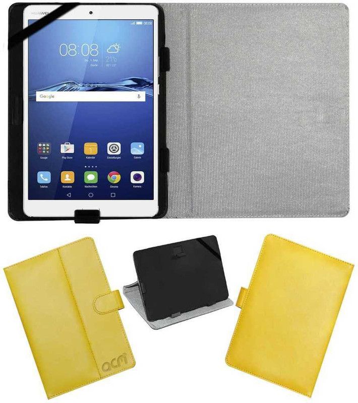 ACM Flip Cover for Huawei Mediapad M3 8.4 Leather Flip Case  (Yellow)