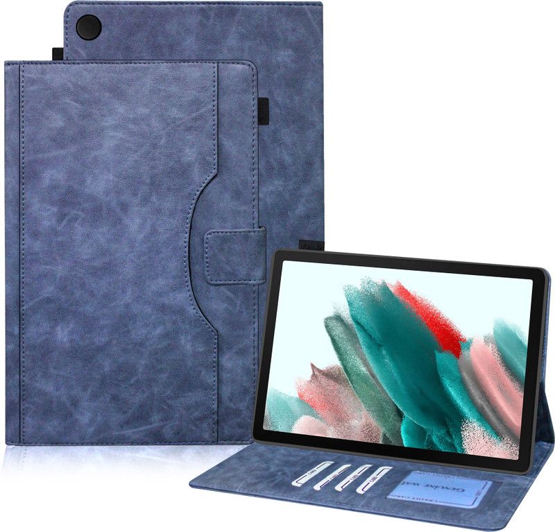 TGK Flip Cover for Samsung Galaxy Tab A8 10.5 Inch 2022 [Model SM-X200 / SM-X205 / SM-X207]  (Blue, Cases with Holder, Pack of: 1)