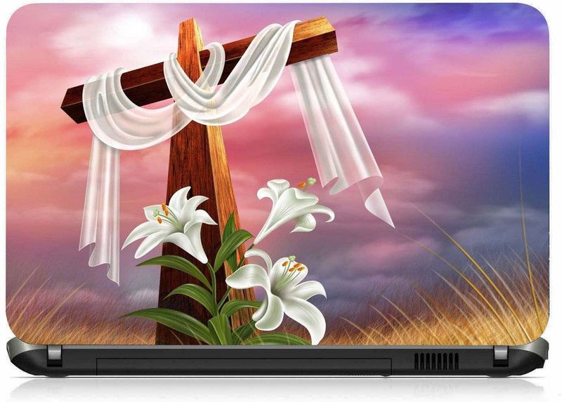 VI COLLECTIONS Cloth on Holy Cross PRINTED VINYL Laptop Decal 15.6