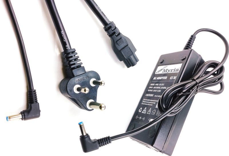 Myria Pavilion 15-AC032TX, 15-AC033NA, 15-AC033NB, 15-AC033NC Blue Tip 65 W Adapter  (Power Cord Included)