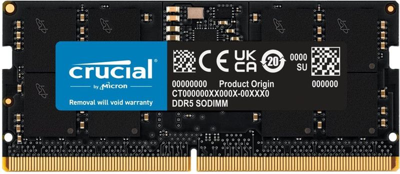 Crucial 4800MHz CL40 CT16G48C40S5 DDR5 16 GB (Single Channel) Laptop DRAM (CT16G48C40S5)