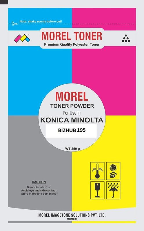 MOREL TONER POWDER FOR USE IN BIZHUB 195 PHOTOCOPIER AND PRINTER BLACK TONER POWDER 250GM Black Ink Toner