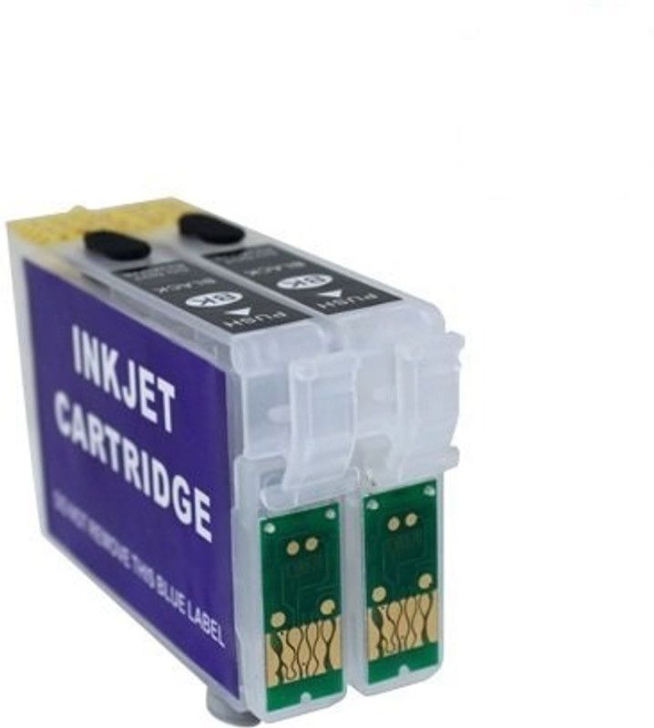 Dubaria Empty Refillable Cartridge For Epson Epson K100 / K200 / K300 Printers Compatible With Epson T137N - Pack of 2 Refillable CISS Ink Cartridges Black Ink Cartridge