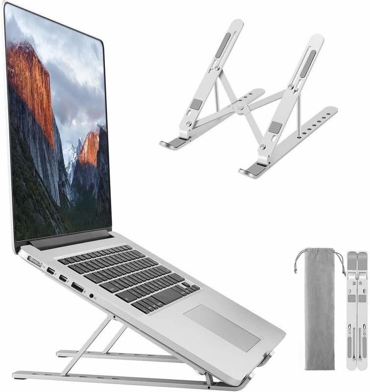 Amulakh 6 Angle Adjustable Aluminum Foldable Laptop Stand Portable Desktop laptop Holder Laptop Stand