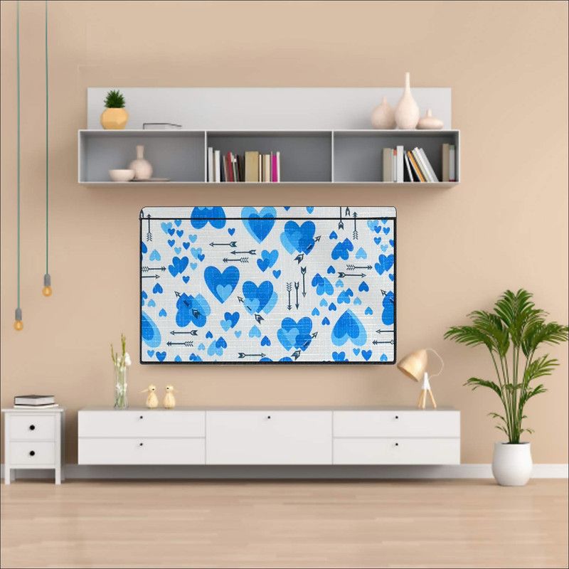 AAVYA UNIQUE FASHION AUF 2 layer dust proof smart LED LCD TV cover for 55 inch LED/LCD/LED /TV Monitor - FASHION/55inch LED/33  (BlueHeart)
