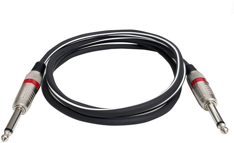 SeCro 6.5mm Male to Male (3 Meter) Premium 6.35mm (1/4 inch) Male to 6.35mm (1/4 inch) Male Mono Plug Cable  (Black)