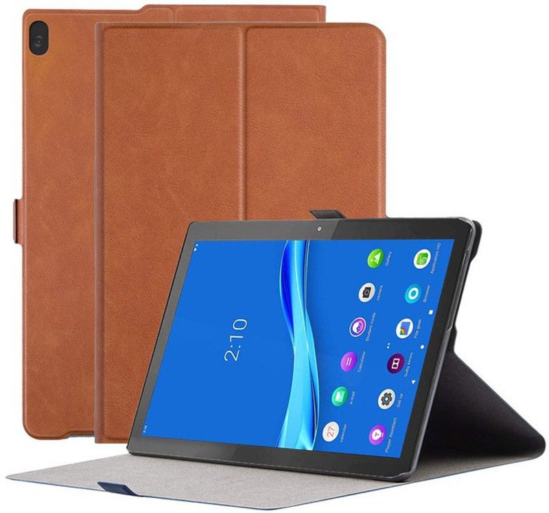 realtech Flip Cover for Lenovo Tab K10 FHD 10.3 inch (TB-X6C6F/TB-X6C6X/TB-X6C6NBF)  (Brown, Magnetic Case, Pack of: 1)