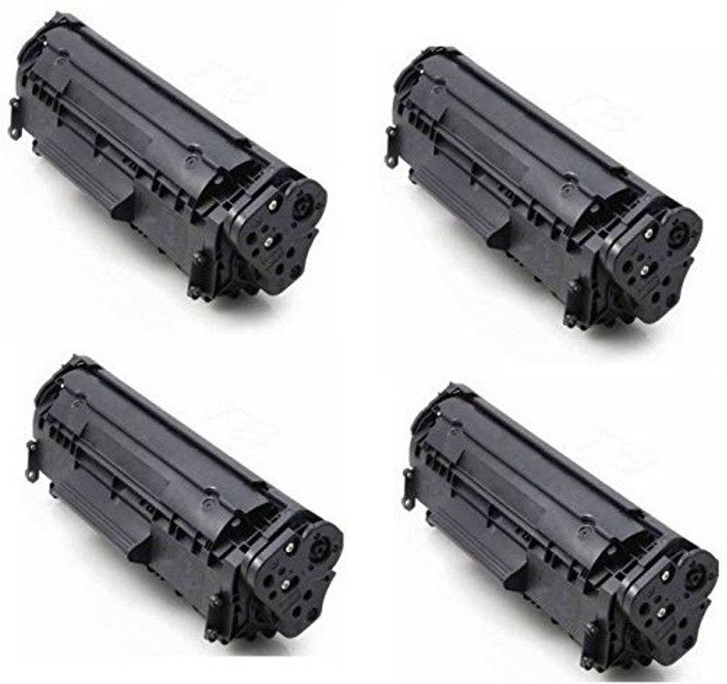 MOREL Premium Toner Cartridge Compatible for Laserjet 1010 1012 1015 1018 1020 1022 1022N 3015 3020 3030 3050 3052 3055 M1005 Q2612A Canon Laser Shot LBP2900B 3000 Printers Pack 4 Toners Black Ink Toner