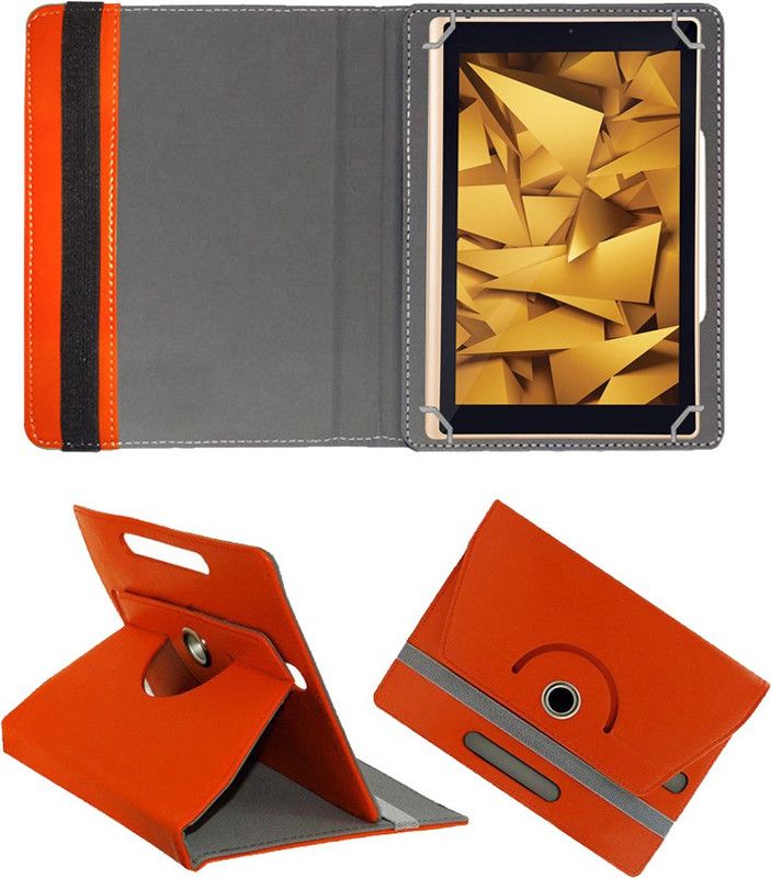 Fastway Flip Cover for Iball Elan 16 GB 10.1 inch with Wi-Fi+4G Tablet  (Orange, Cases with Holder)