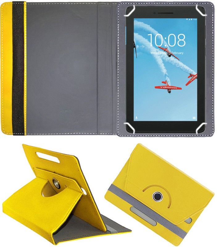 Fastway Flip Cover for Lenovo Tab3 7 Essential Byju  (Yellow, Cases with Holder)
