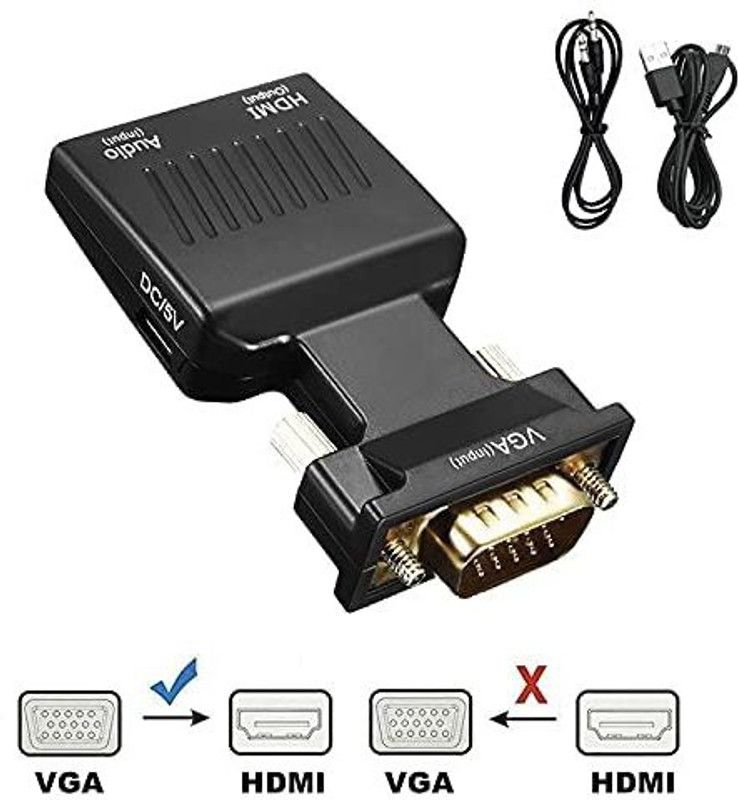 Etzin VGA to HDMI Cable Adapter Converter with Audio(EPL-168TC) 0 W Adapter
