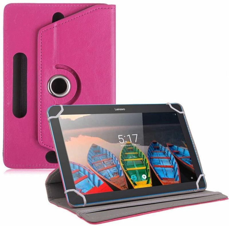 TGK Flip Cover for Lenovo TAB 3 Plus 10.1" (TB3-X70F) Tablet  (Pink, Shock Proof, Pack of: 1)