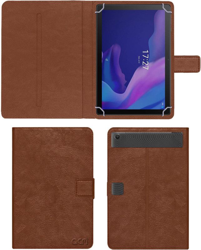 ACM Flip Cover for Alcatel 1t10 Smart (2nd Gen)  (Gold, Cases with Holder)