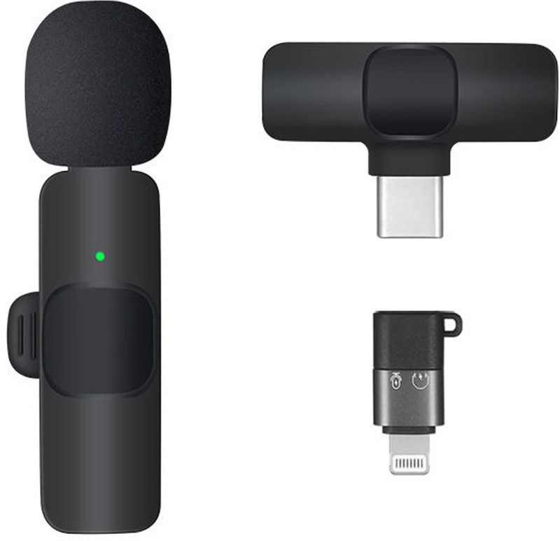 WRADER Professional Grade K8 Wireless Collar Mic for Youtube for Type C Smartphones NA  (Black)