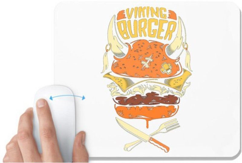 UDNAG White Mousepad 'Vikings | Viking Burger' for Computer / PC / Laptop [230 x 200 x 5mm] Mousepad  (White)