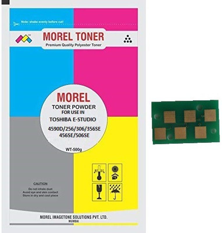 MOREL 4590D COMPATIBLE TONER POWDER (500G) AND TONER CHIP FOR USE IN TOSHIBA ESTUDIO 256/306 / 356SE / 456SE / 506SE PHOTOCOPIER Black Ink Toner Powder