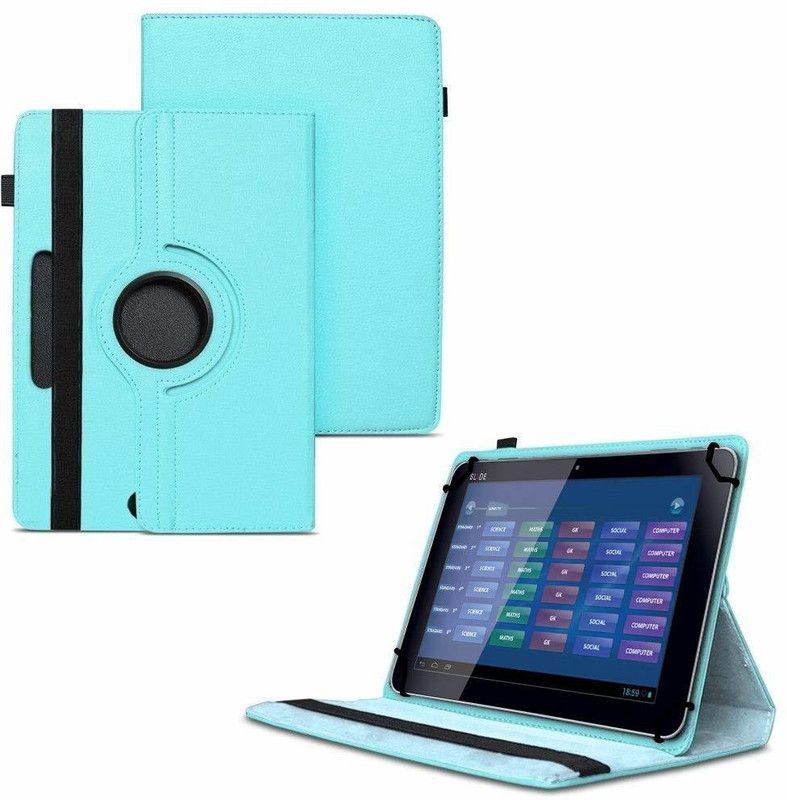 TGK Flip Cover for iBall Edu-Slide i1017 Tablet (10.1 inch) / Rotating Leather Stand Case  (Blue, Cases with Holder)