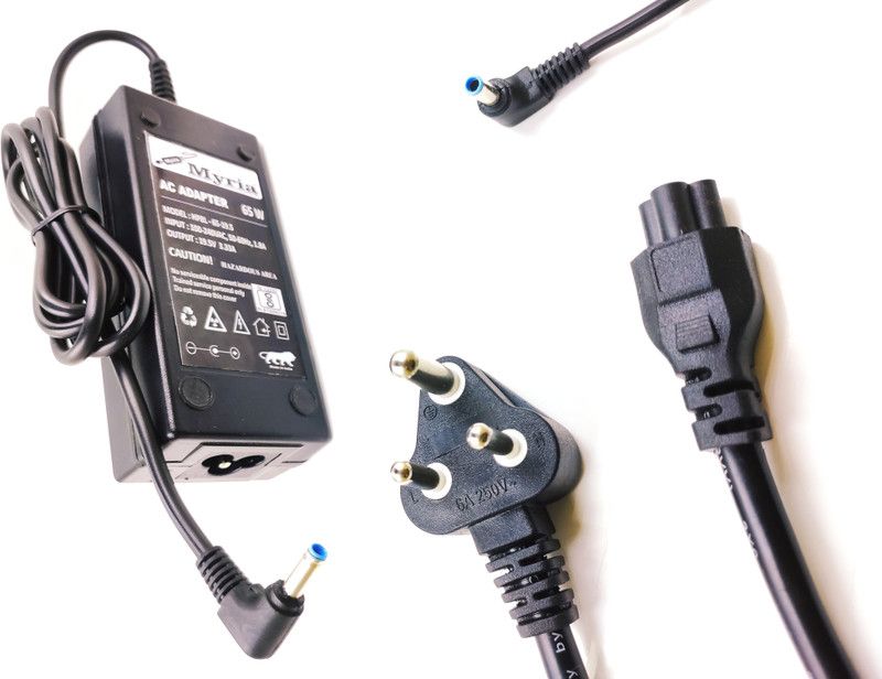 Myria Pavilion 15-P234NA, 15-P234ND, 15-P234NR, 15-P234SA Blue Tip 65 W Adapter  (Power Cord Included)