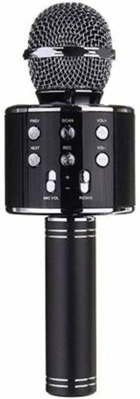 INDOUS WS-858 Wireless Bluetooth Microphone Recording Condenser Handheld Microphone Stand with Bluetooth Speaker Audio Recording for All Android and iOS Devices Microphone(BLACK) BLUETOOTH MIC  (Black)