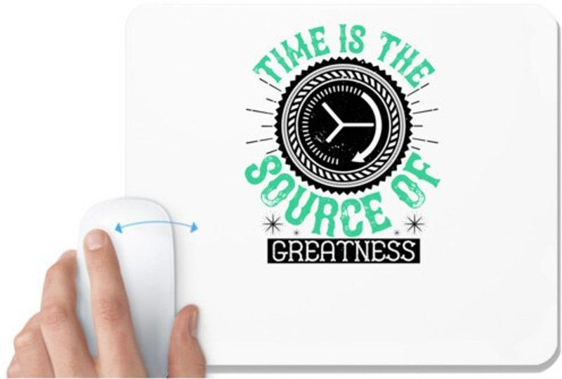 UDNAG White Mousepad 'Job | Time is the source of greatness' for Computer / PC / Laptop [230 x 200 x 5mm] Mousepad  (White)