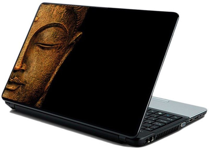 Advik Arts Half Buddha Laptop Skin Sticker Laminated Vinyl Laptop Decal 15.6
