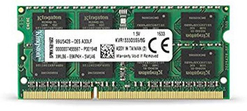 KINGSTON 1333Mhz Laptop RAM DDR3 8 GB (Dual Channel) Mac, Laptop (KVR1333D3S9/8 , PC3 10600S)
