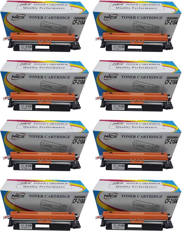 NICE CF218A Toner Cartridge Compatible (Set of 8 Pcs) For Laserjet Pro M104,M104a,M104w,M132 MFP,M132a MFP,M132fn MFP,M132fw,M132nw,M132snw, Black Ink Toner