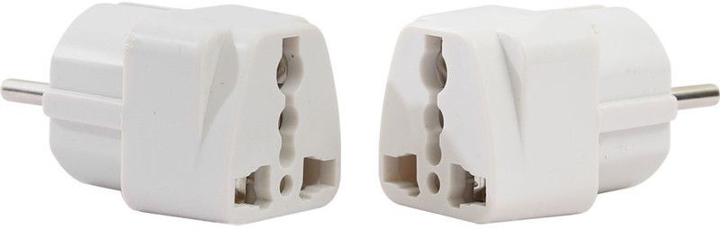 HI-PLASST 3pcs- 2P-3P Universal to AC 250V Power Travel Adapter Worldwide Adaptor  (White)