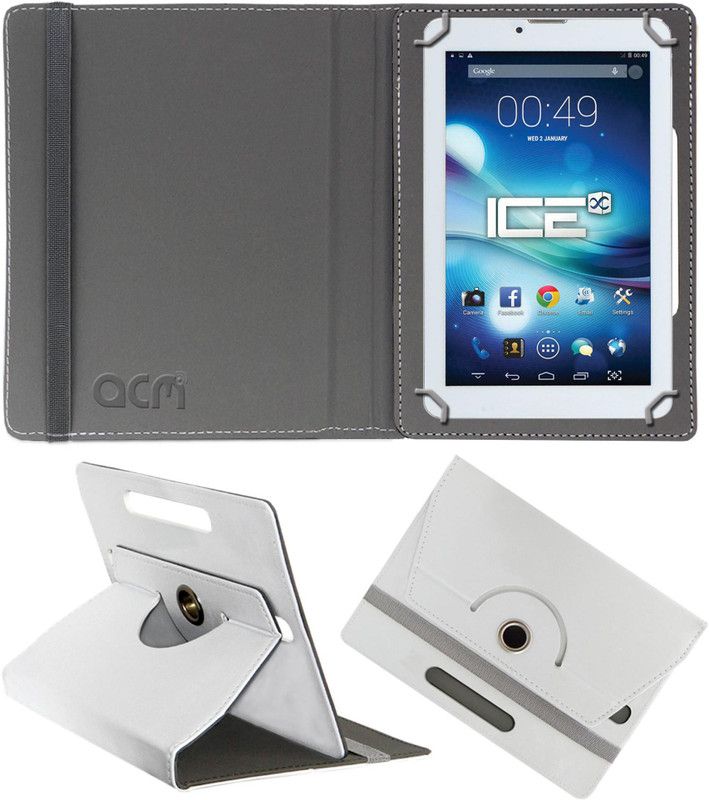 ACM Flip Cover for Ice Advantedge 3g  (White, Cases with Holder)