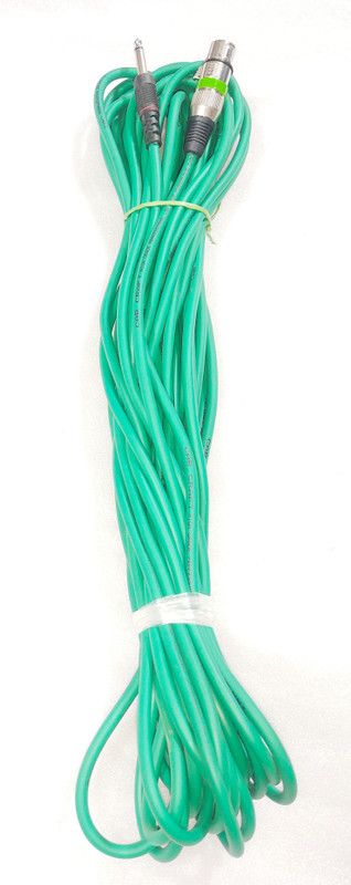 NLK 15 Yard (45feet) Female xlr to mono p38 mike lead Microphone cable XLR TO MONO MIKE PIN  (Green)