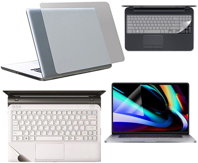 SDM 4 in1 Combo - Transparent Laptop Skin Stickers, Screen Guard, Key Guard and Palmrest Skin for All 14.6 Inch Laptops || Notebooks Combo Set (Transparent) Combo Set  (transparent)