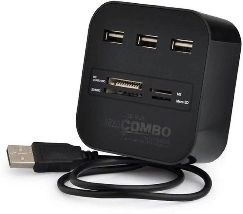 BLENDIA HIGH SPEED 2.0 3 PORTS WITH MULTI CARD READER Card Reader  (Multicolor)
