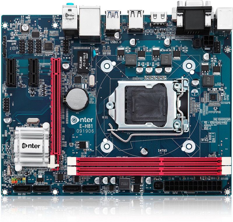 Enter i3,i5, i7 SUPPORT E-H81 Motherboard  (Black)