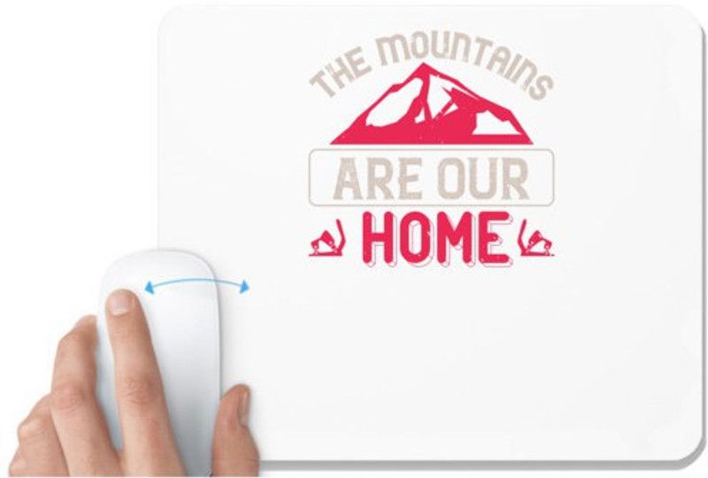 UDNAG White Mousepad 'Skiing | The mountains are our home' for Computer / PC / Laptop [230 x 200 x 5mm] Mousepad  (White)
