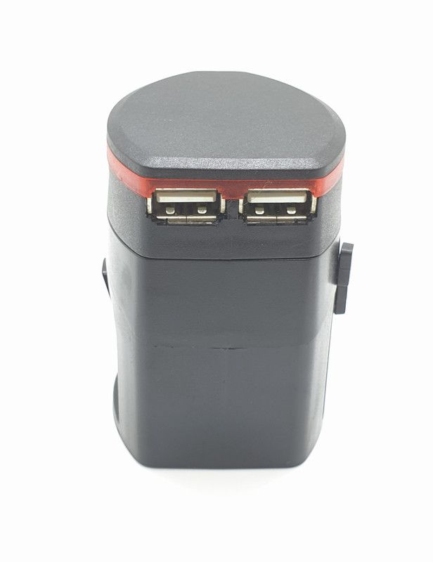 Ganapati Universal Adapter Worldwide Travel Adapter with Built in Dual USB Charger Ports A Worldwide Adaptor  (Grey)
