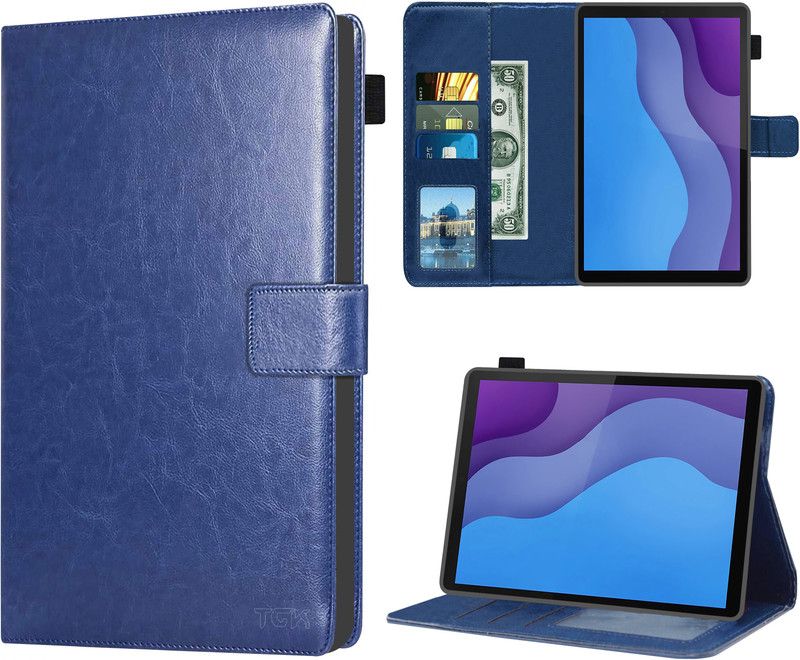 TGK Flip Cover for Lenovo Tab M10 HD 2nd Gen TB-X306X / Lenovo Smart Tab M10 HD 2nd Gen TB-X306F  (Blue, Dual Protection, Pack of: 1)