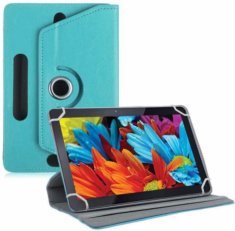 TGK Flip Cover for iBall Slide Nova 4G Tablet 10.1 inch Rotating Leather Case  (Blue, Cases with Holder, Pack of: 1)
